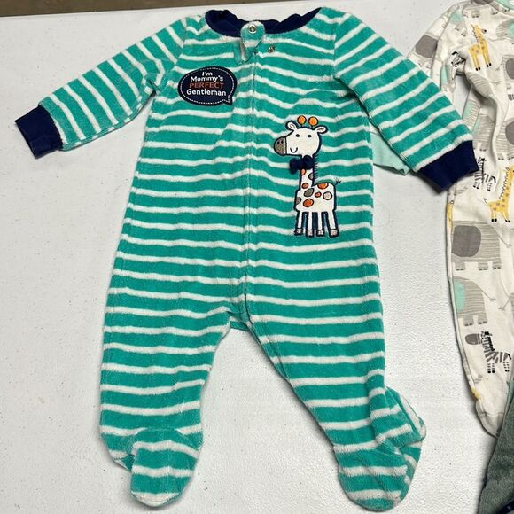 3x Lot Boys Koala Baby Onesie pajamas sz 0-3M Bundle - Green & White - Picture 2 of 4